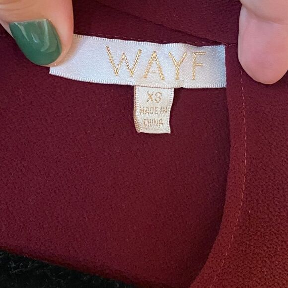 WAYF NORDSTROM Take Me Away Wrap Blouse Burgundy Women’s Size XS - Picture 8 of 10